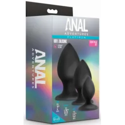 Anal Adventures Lot de 3 plugs Anal Adventures Stout Noirs